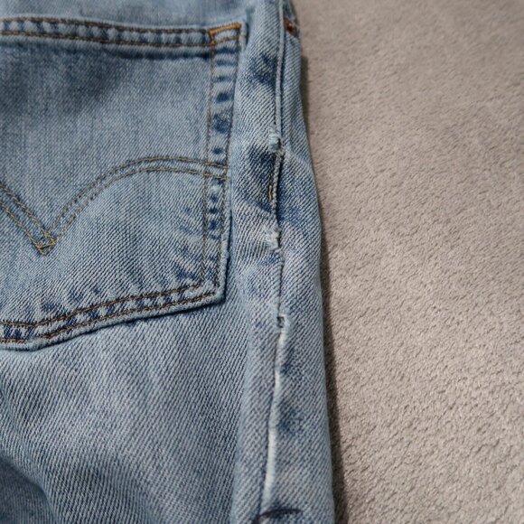 Levis 550 Jeans Mens 38x34 Blue Relaxed Fit Straight Leg Light Wash Distressed - Picture 9 of 16